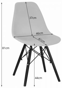 Set de sufragerie 1+4, masă neagră OSLO 80x80cm și scaun gri ardezie OSAKA