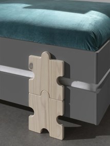 Set 4 paturi stivuibile pentru copii MODULO, gri, din MDF și pin masiv, cu somiere cu lamele incluse – Vipack