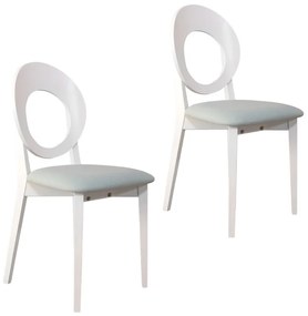 Set 2 scaune dining din lemn de fag Cosmo, Alb/Melva 70