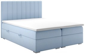 Pat matrimonial Boxspring 140 cm Ranaly (albastru) (cu sp. depozitare). 1020353