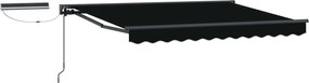 vidaXL Cort electric retractabil Negru 3 x 2,5 m