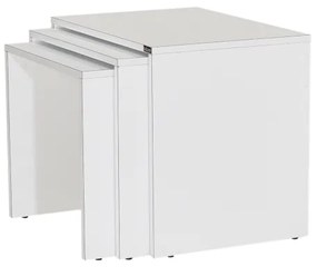 SET 3x măsuță de cafea de culoare albă