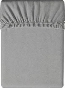 Cearsaf jersey cu elastic gri deschis, 90 x 200 cm
