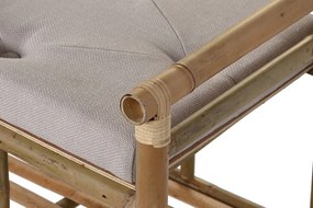Banchetă cu spătar din bambus natural și bumbac, 100×44×54 cm, „Bamboo"