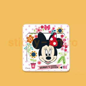 Sticker intrerupator Minnie cu flori 9x9 cm