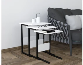 Set 3buc. măsuțe cafea Bameni (negru + alb). 1094339