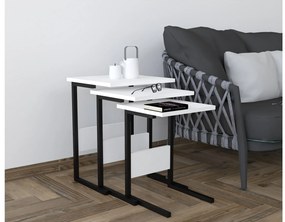 Set 3buc. măsuțe cafea Solamo (negru + alb). 1094339
