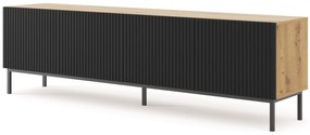 Masă TV 4D 200 Rowanna (Stejar artisan + Negru). 1125016