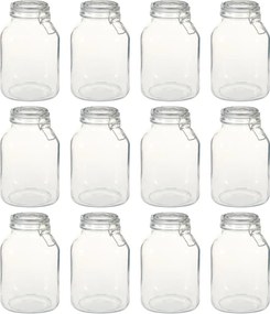 vidaXL Borcane din sticlă cu închidere ermetică, 12 buc., 3 L