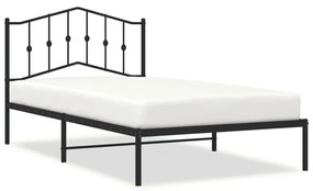 373784 vidaXL Cadru de pat din metal cu tăblie, negru, 100x200 cm