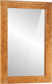 vidaXL Oglindă de baie, 50x70x2,5 cm, lemn masiv de acacia și sticlă