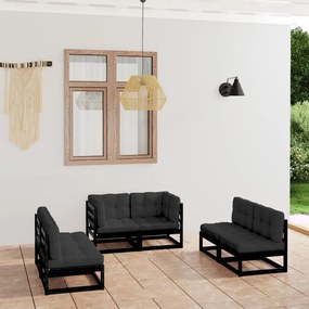 3076463 vidaXL Set mobilier de grădină cu perne, 6 piese, lemn masiv de pin