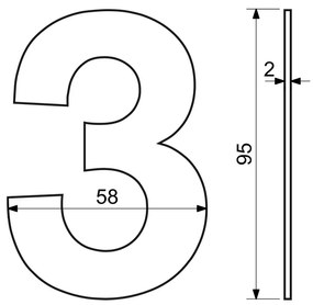 Numărul casei 3", RN.95L, negru"