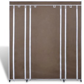 240496 vidaXL Dulap material textil compartimente și tije 45x150x176 cm maro