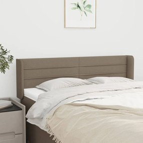 vidaXL Tăblie de pat cu aripioare gri taupe 147x16x78/88 cm textil