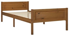 322110 vidaXL Cadru de pat, maro miere, 90x200 cm, lemn masiv de pin