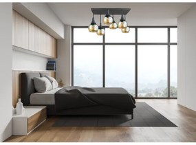 Lustră aplicată SOMA 6xE27/60W/230V negru/bej fumuriu