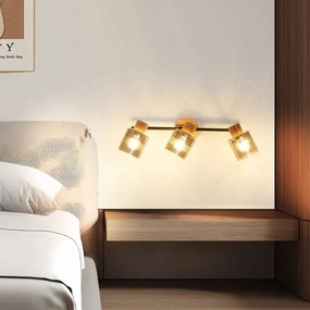 Brilagi - Spot HYGGE, 3xE14/15W/230V, finisaj lemn de cauciuc/sticlă fumurie