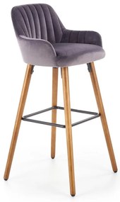 Scaun de bar Alessia, gri / lemn natural