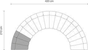 Modul canapea design LUX Lando, Catifea albastra