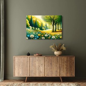 Tablou - Sat în galben-verde (90x60 cm)