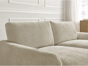 Colțar bej cu tapițerie din chenille (cu colț pe partea dreaptă/cu șezlong) Leonore – Bobochic Paris