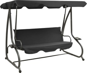 vidaXL Balansoar de exterior cu copertină, antracit