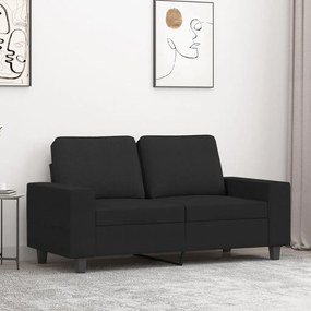vidaXL Canapea cu 2 locuri, negru, 120 cm, material textil