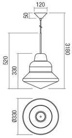 Lustră pe cablu Redo 01-1770 AMNO 1x/E27/42W/230V d. 33 cm bej