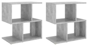 806373 vidaXL Noptiere, 2 buc., gri beton, 50x30x51,5 cm, PAL