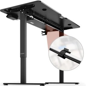 Deuba Birou de birou reglabil pe inaltime negru - 140x60x118 cm