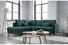 Colțar extensibil cu șezlong pe partea stângă Miuform Scandic Lagom L, turcoaz