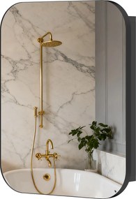 HOMCOM Dulap cu oglindă pentru baie, dulap baie cu oglindă, raft reglabil, 40,2 x 10,2 x 50,9 cm, Negru | Aosom Romania