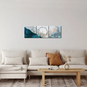 Tablou - Munte desenat (cu ceas) (90x30 cm)