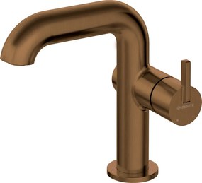 SILIA - Baterie pentru Chiuvetă, cu Pipă Dreptunghiulară, Bronz Periat (BQS_C24M)