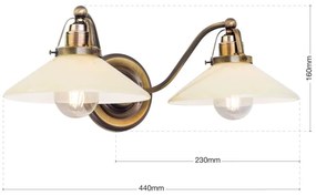 Aplica de perete realizata manual design rustic ARTDESIGN, patina/ champagne