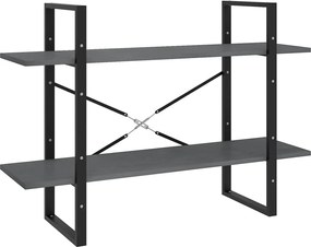 vidaXL Bibliotecă cu 2 rafturi, gri, 100x30x70 cm, lemn masiv de pin