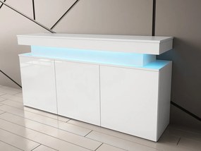 Dulap Lesteralo 3D 160 (Alb + lucios Alb) (cu iluminat LED). 1105936