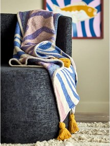 Pătură albastră din amestec de bumbac 130x160 cm Arlie – Bloomingville