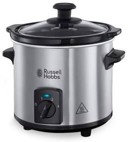 Russell Hobbs Compact Home Slow Cooker 25570-56, 145W, 2L, 3 setări de temperatură, vase ceramice, fără BPA și PFAS, negru/inox
