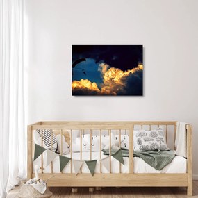 Tablou pe sticlă cu parașutiști în ceruri (70x50 cm)