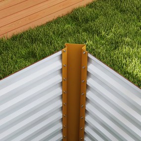 Outsunny Set paturi înălțate 2 buc., jardiniere, extra adânci, metal, 120 x 60 x 60 cm Maro | Aosom Romania