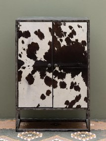 Dulap din par natural de bovine si metal, cu 2 usi, Ontario