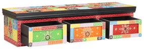 vidaXL Cabinet TV montat pe perete 100x30x24 cm Lemn masiv Mango