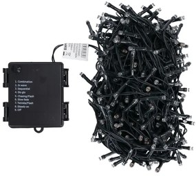 Aigostar - Instalație LED de exterior pentru Crăciun, 500 LED, 8 moduri, 4x AA, 25,3 m, multicoloră