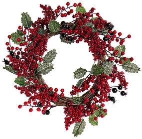 Coronita Red Christmas cu LED 40 cm