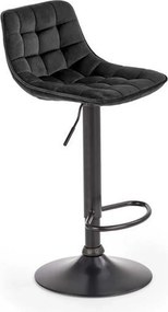 Scaun bar inalt H95, negru, stofa catifelata/otel, 43x44x84/106 cm