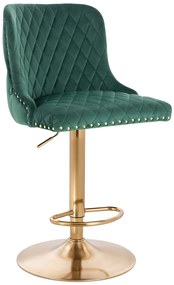 HR940W Scaun Verde din Catifea cu Bază Aurie