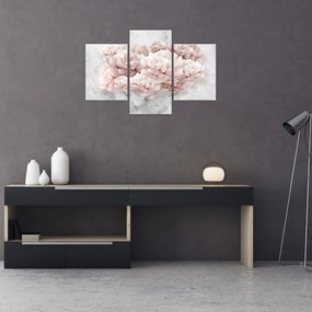 Tablou - Flori roz pe perete (90x60 cm)