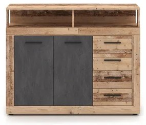 Comodă RUNA, maro deschis/antracit